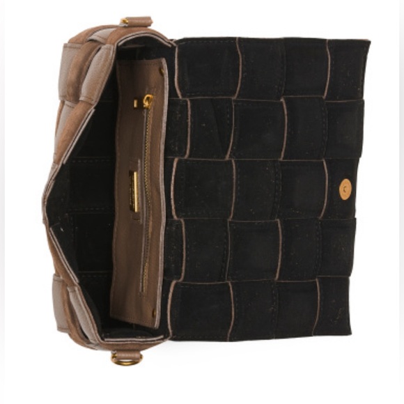 VIOLA CASTELLANI Fango brown Suede Cassette Crossbody Made In Italy - Picture 6 of 7